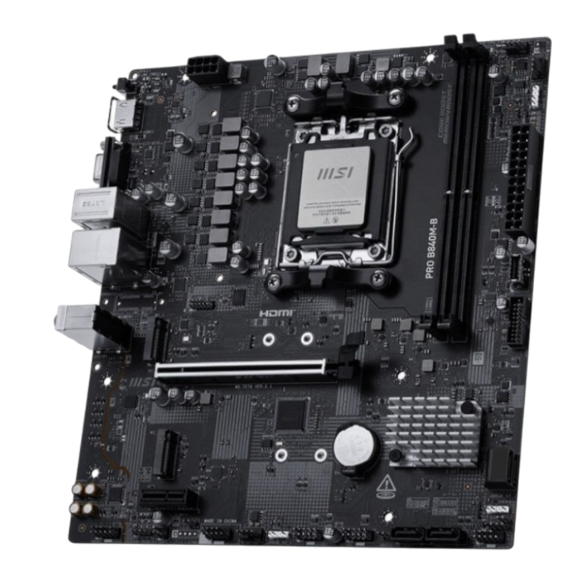 MSI PRO B840M-B AM5 DDR5 mATX anakart, 8000MHz OC, 2x M.2 yuva ve 2.5G LAN destekli