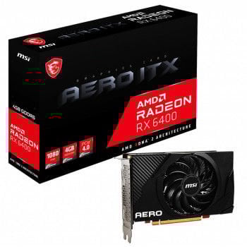 MSI RADEON RX 6400 AERO ITX EKRAN KARTI 4GB GDDR6 HDMI DP 64Bit