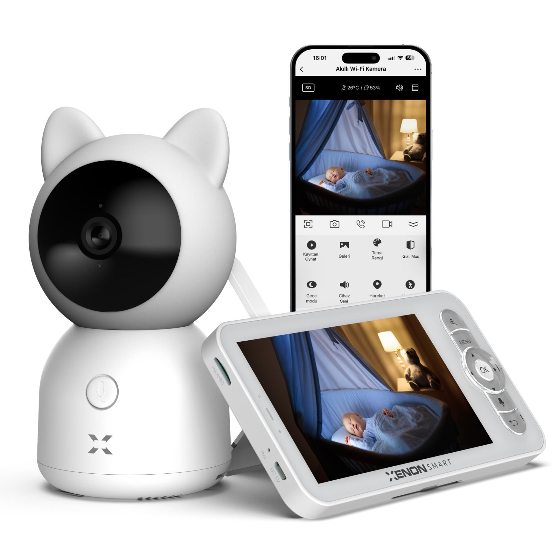 XENON SMART X7202 MONITORLU BEBEK KAMERASI