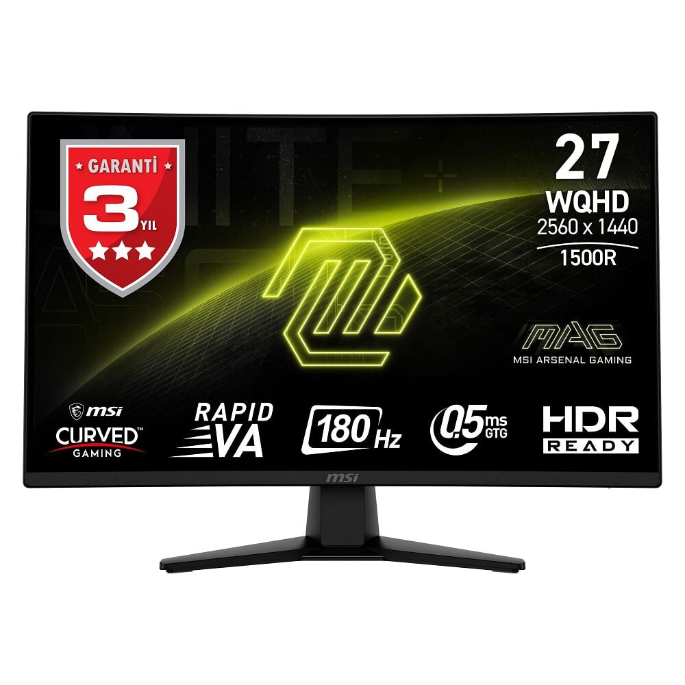 27 MSI MAG MONİTÖR 274CQF WQHD 180HZ 0.5 MS ADAPTIVE CURVED GAMING