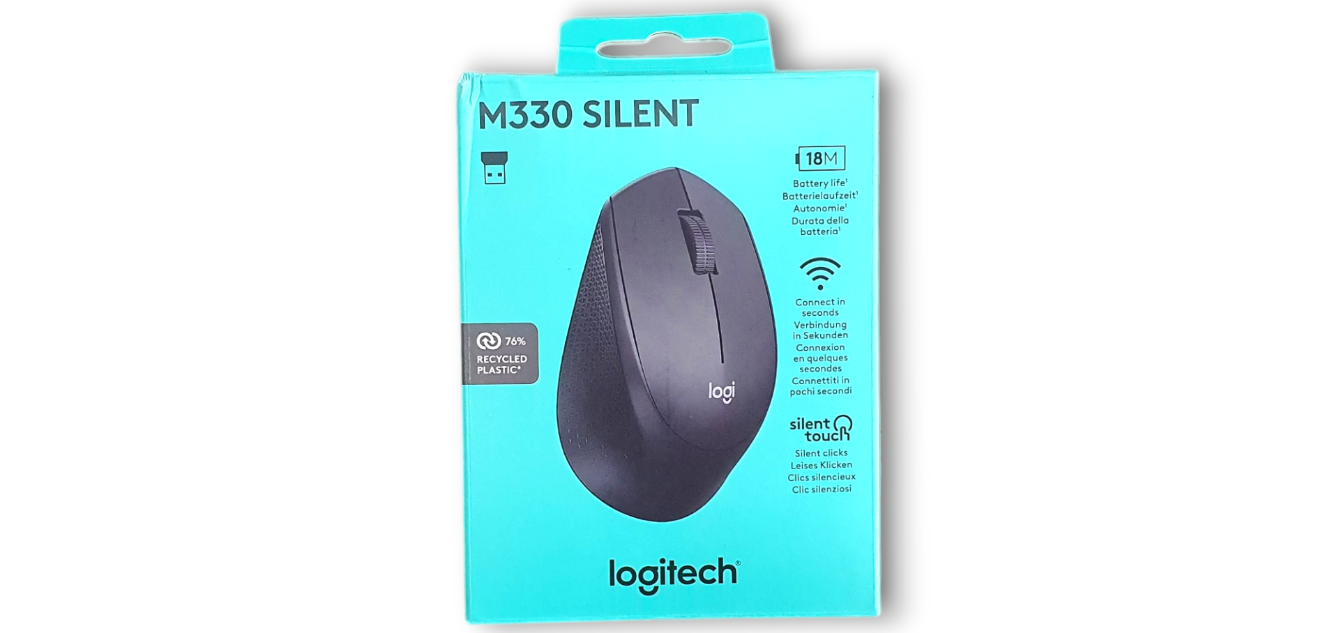 Logitech M330 Silent Plus Kablosuz Mouse – Sessiz Tıklama, Ergonomik Tasarım