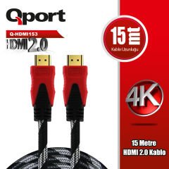 QPORT Q-HDMI153 HDMI 2.0 V ALTIN UÇLU KABLO 15 METRE