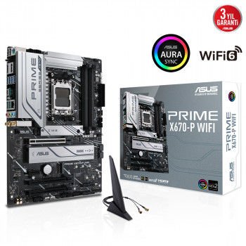 ASUS PRIME X670-P ANAKART WiFi DDR5 6400Mhz+(OC) RGB M.2 ATX AM5