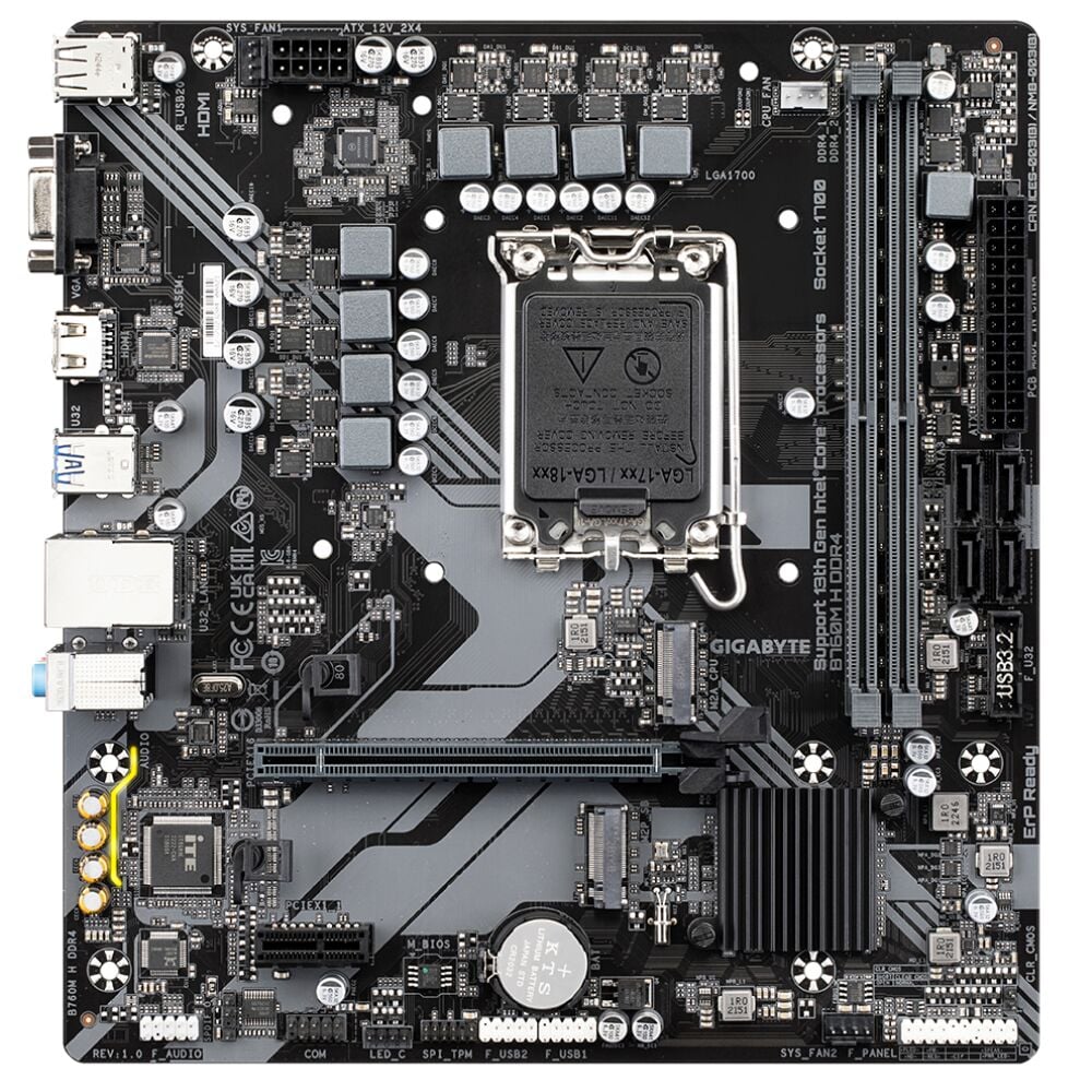 GIGABYTE B760M H DDR4 M.2 HDMI MATX 1700P