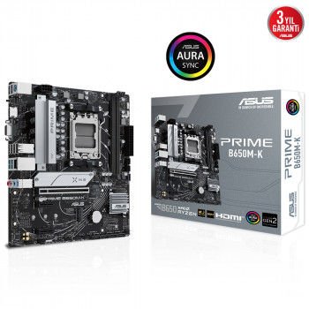 ASUS PRIME B650M-K ANAKART DDR5 6400+(OC) HDMI VGA M.2 AM5