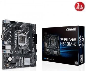 ASUS PRIME H510M-K ANAKART 3200Mhz(OC) DDR4 HDMI VGA mATX 1200p