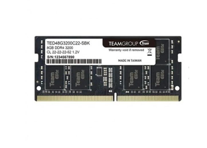 Team Elite 16GB (1x16GB) 3200MHz CL22 DDR4 Notebook SODIMM Ram (TED416G3200C22-S01)