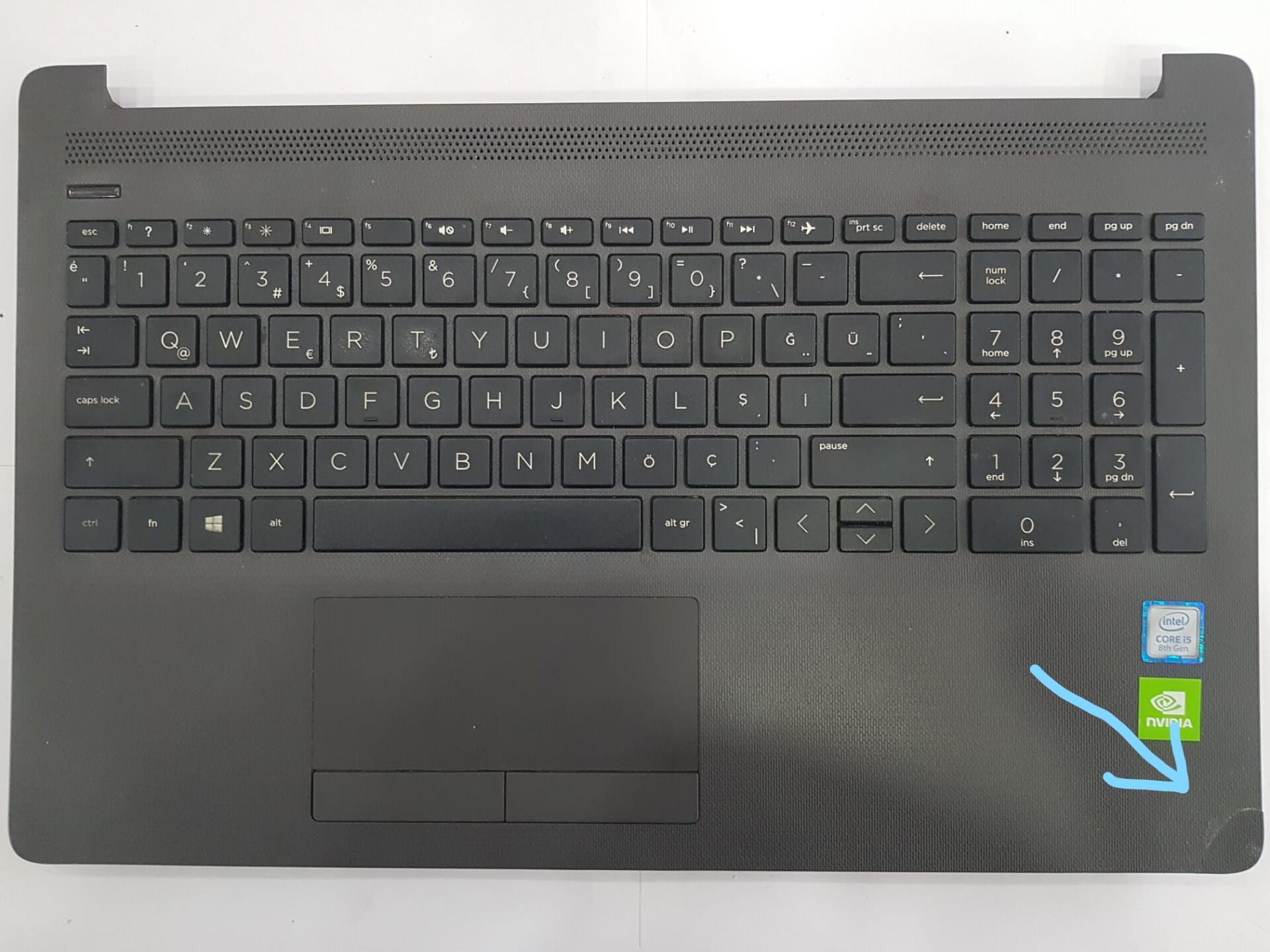 2. EL - HP 250 G7 6MP67ES AM29M000100-KFC1 KLAVYE+TOUCHPAD DAHİL ÜST KASA