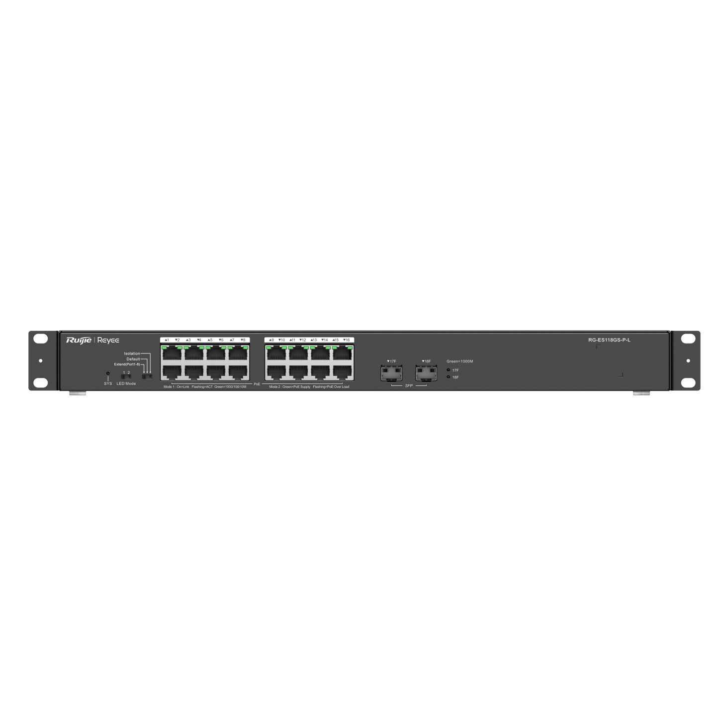 RUİJİE-REYEE RG-ES118GS-P-L 18XGE SWITCH F.GIGABIT 247W POE SWİTCH