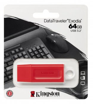 64GB USB3.2 DTX/64GB Exodia KIRMIZI KINGSTON
