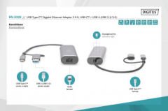DIGITUS DN-3028 USB 3.0 ETHERNET ADAPTÖR TYPE C