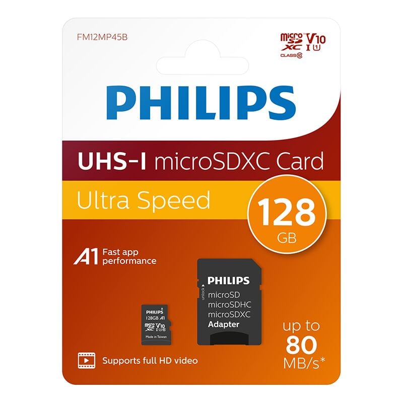 PHILIPS 128GB MICRO SDXC 80 MB/S C10 FM12MP45B/00