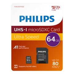 PHILIPS 64GB MICRO SDXC 80 MB/S C10 FM64MP45B/00