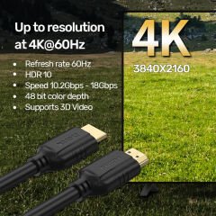 UNITEK HDMI2.0 KABLO 5 METRE 4K 60Hz C11079BK-5M