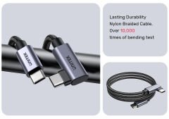 UNITEK TYPE-C HIZLI ŞARJ KABLOSU 90 DERECE 2 METRE 100W (C14123BK-2M)