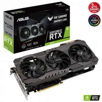 ASUS TUF-RTX3070-O8G-V2-GAMING EKRAN KARTI 8G GDDR6 HDMI 256Bt