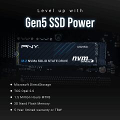 PNY CS2150 2TB SSD DİSK 10200/8500 NVMe PCIe Gen5x4 M.2 SSD (M280CS2150-2TB-TB)