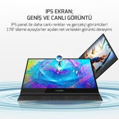 EZCOOL LITE E15T MONİTÖR 15,6’’ 60HZ FHD PORTABLE TAŞINABİLİR DOKUNMATİK MONİTÖR SIFIR ÖLÜ PİKSEL GARANTİLİ