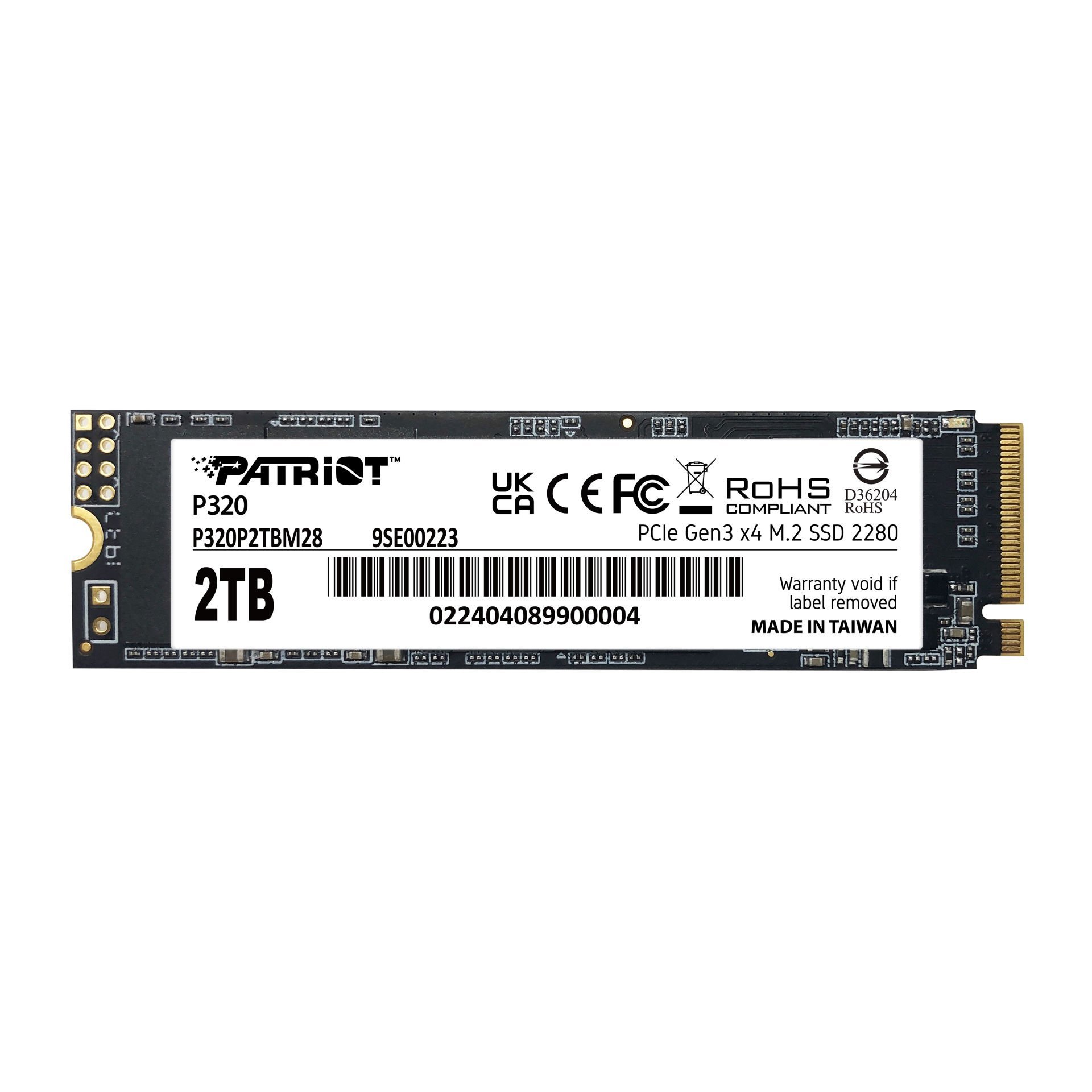 Patriot P320 2TB SSD DİSK 3000/2200MB/s NVMe M.2 SSD Disk (P320P2TBM28)