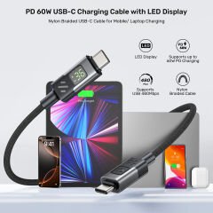 UNITEK USB2.0 1MT 60W LED ŞARJ KABLOSU (C14158ABK01-1M)