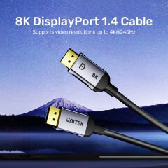 UNITEK 8K 1.4 DISPLAYPORT KABLO 1M (C1628GY01-1M)
