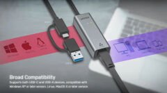 UNITEK HİBRİT USB-C/USB-A 2.5 GİGABİT ETHERNET ADAPTÖRÜ (U1313CGY01)