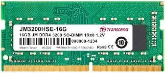Transcend 16GB(1x16GB) 3200Mhz SODIMM CL22 DDR4 Notebook Ram (JM3200HSE-16G)