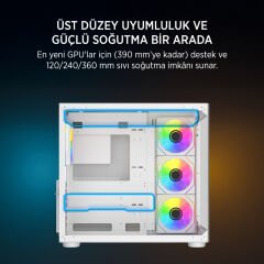 James Donkey Stark S800 4xARGB Temperli Cam ATX Beyaz Gaming (Oyuncu) Kasa