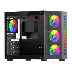 James Donkey Stark S800 4xARGB Temperli Cam 650W 80+ Bronze ATX Siyah Gaming (Oyuncu) Kasa