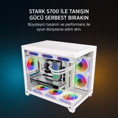 James Donkey Stark S700 3xARGB Temperli Cam mATX Beyaz Gaming (Oyuncu) Kasa