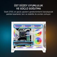 James Donkey Stark S700 3xARGB Temperli Cam mATX Beyaz Gaming (Oyuncu) Kasa