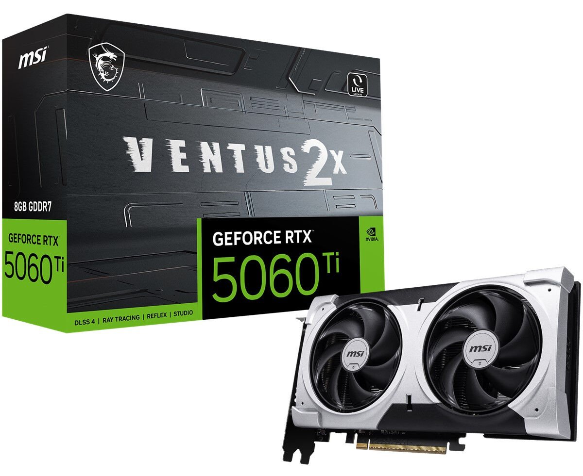 MSI GEFORCE RTX 5060 TI EKRAN KARTI 8G VENTUS 2X OC PLUS 8GB GDDR7 128B DX12 PCIE 5.0 X16 3XDP 1XHDMI