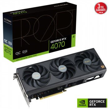 ASUS PROART-RTX4070-O12G EKRAN KARTI 12GB GDDR6X HDMI DP 192BİT