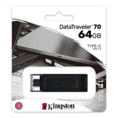 64GB USB-C 3.2 USB BELLEK GEN1 DT70/64GB KINGSTON FLASH BELLEK